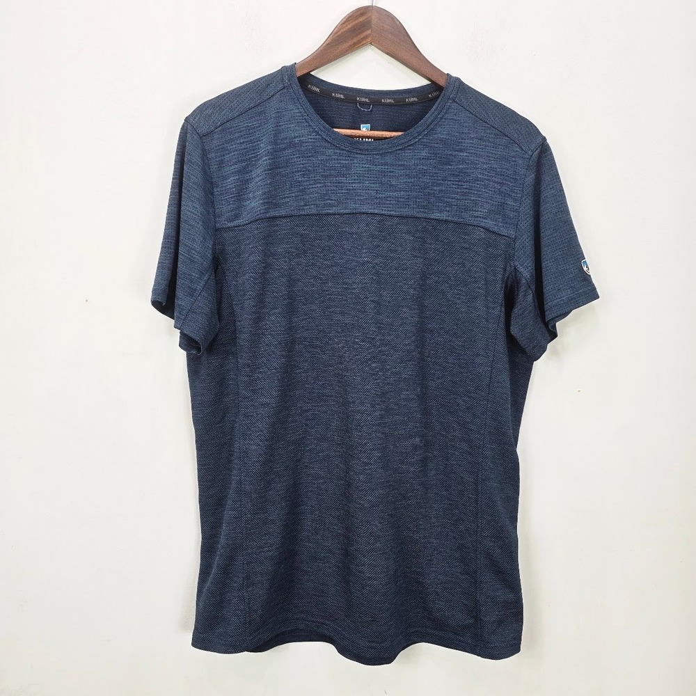 Kuhl Engineered Krew Mens Large Blue Performance Short Sleeve Activewear